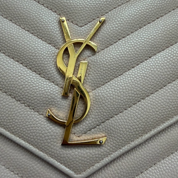 Yves Saint Laurent Cassandre Monogram Bag Blush Pink with Gold wallet on chain - Picture 4 of 14